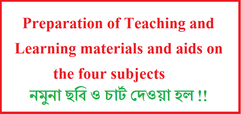 Preparation of Teaching and Learning materials and aids on the four subjects