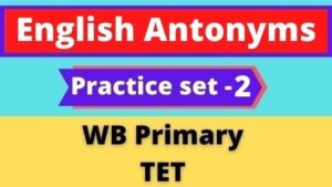 English Antonyms - WB Primary TET Practice Set -2
