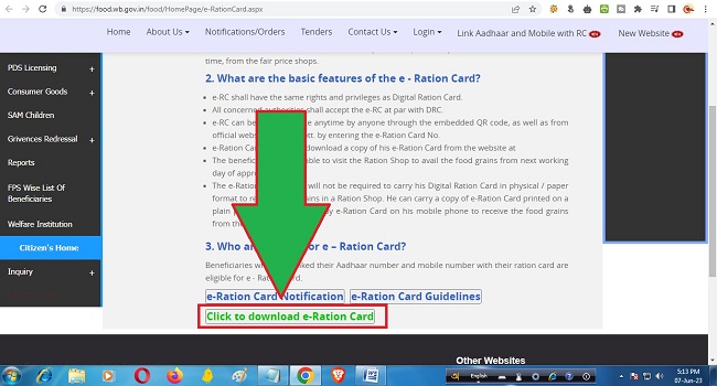 Ration Card Download PDF